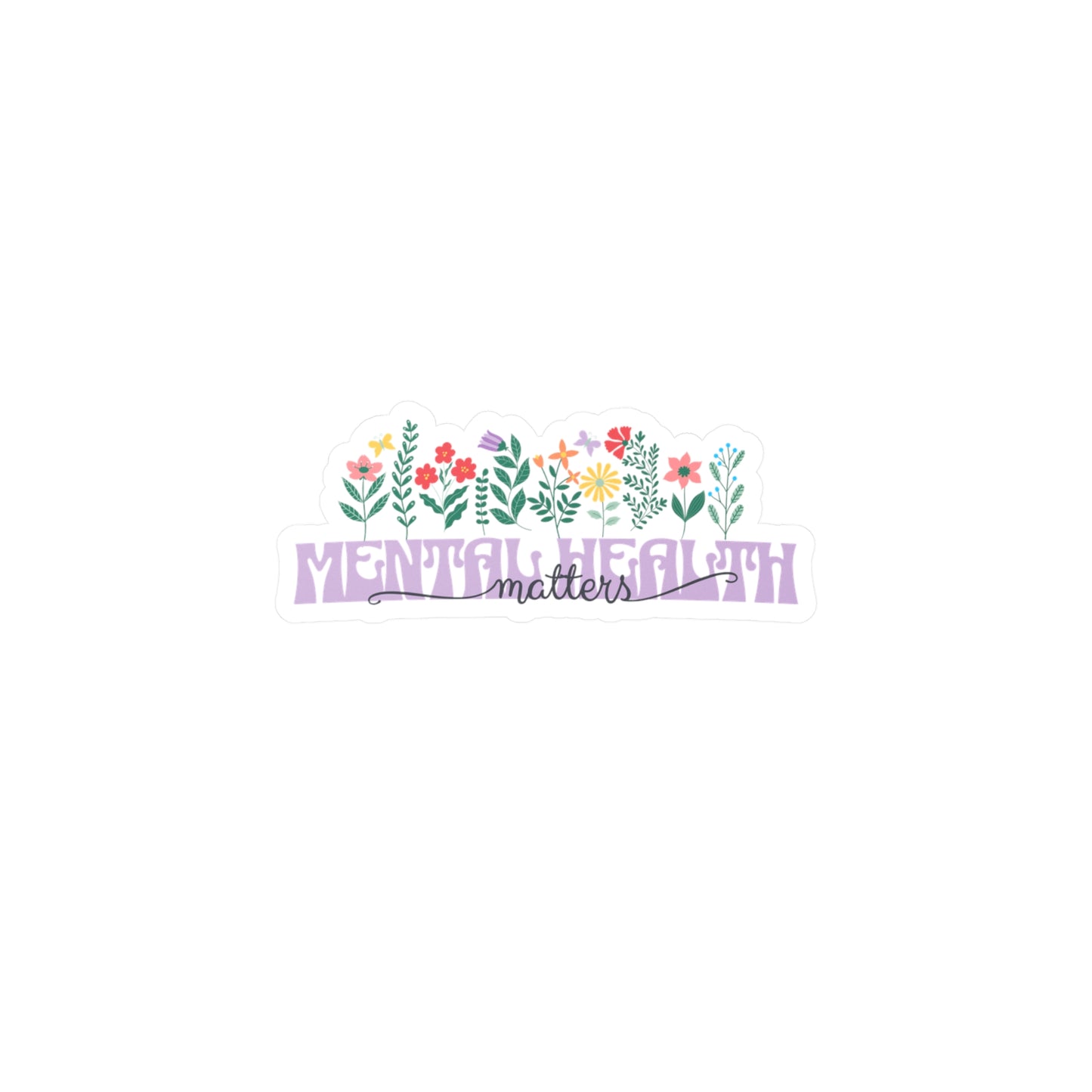 Floral Mental Health Matters Vinyl Decal