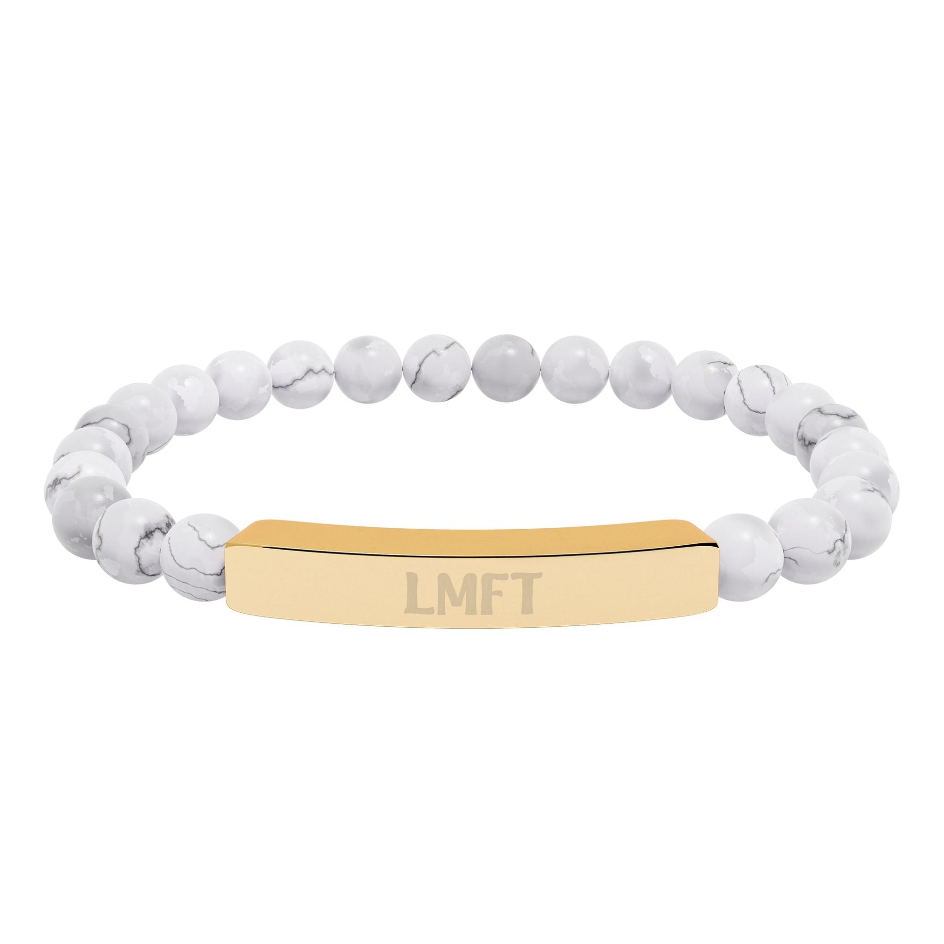 LMFT Natural Stone Stretch Bar Bracelet Printify