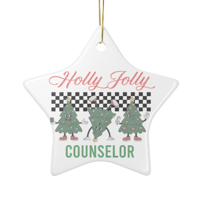 Holly Jolly Counselor Ornament Printify