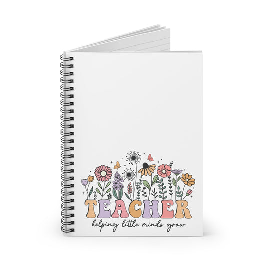 Floral Teacher Spiral Notebook Printify