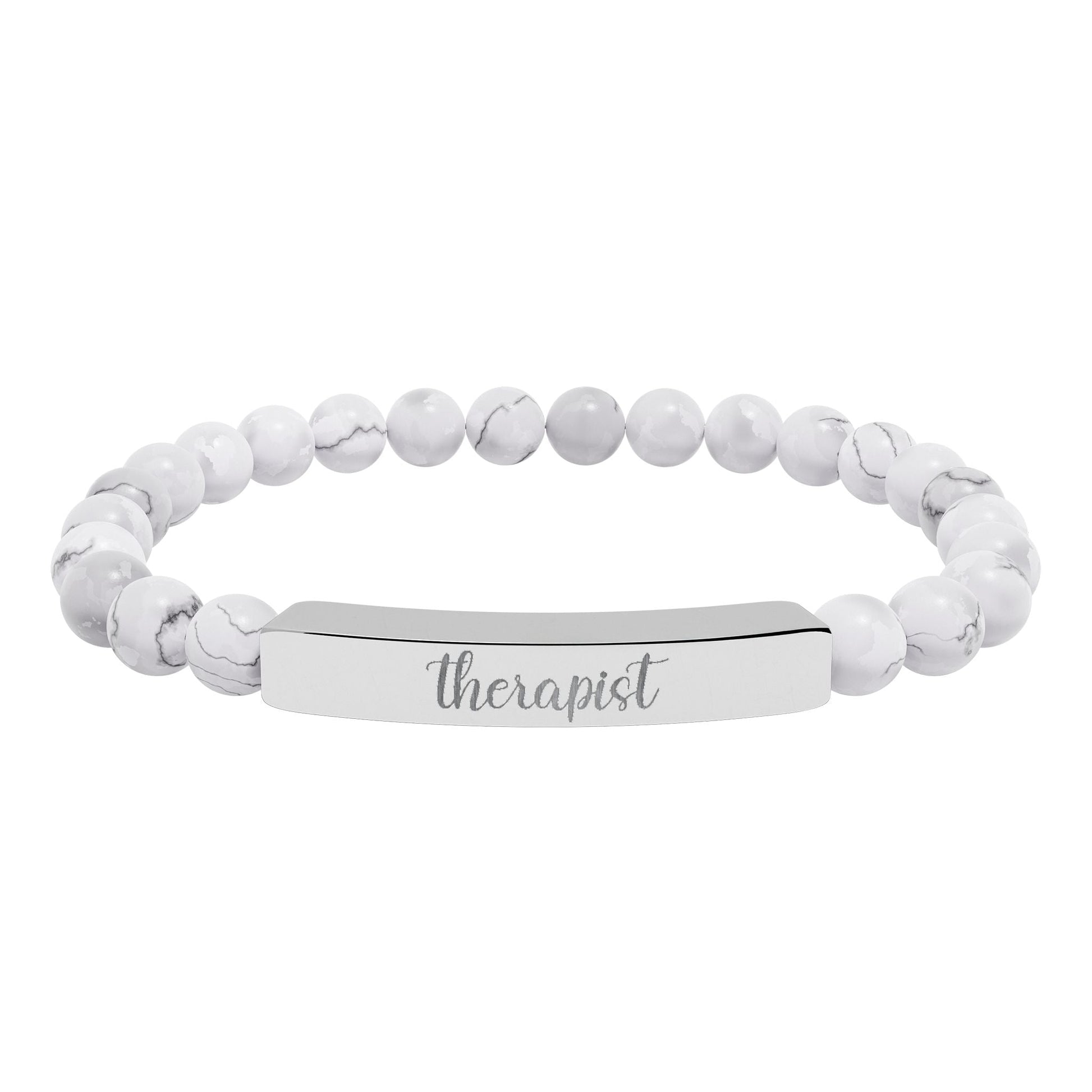 Therapist Natural Stone Bar Bracelet Printify