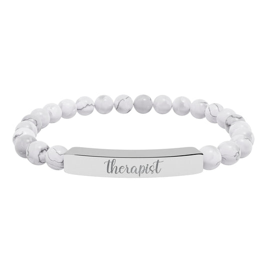 Therapist Natural Stone Bar Bracelet Printify