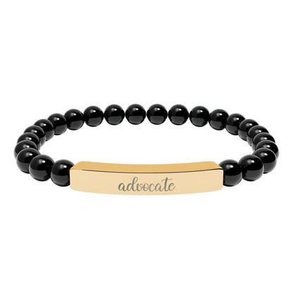 Advocate Natural Stone Engraved Bar Bracelet