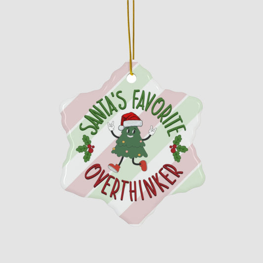 Ornamento in ceramica preferito di Babbo Natale, il pensatore eccessivo (1 pz, 5 pz)