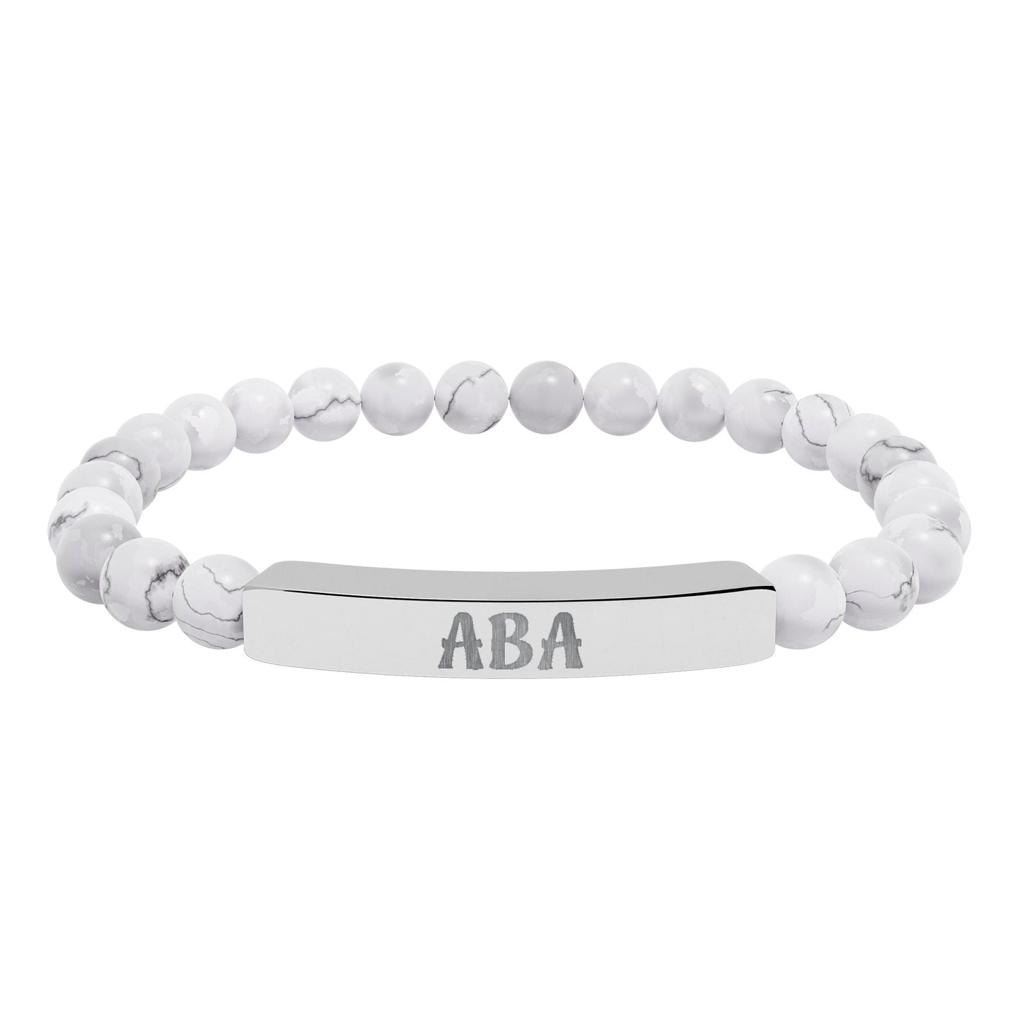 ABA Natural Stone Engraved Bar Bracelet Printify