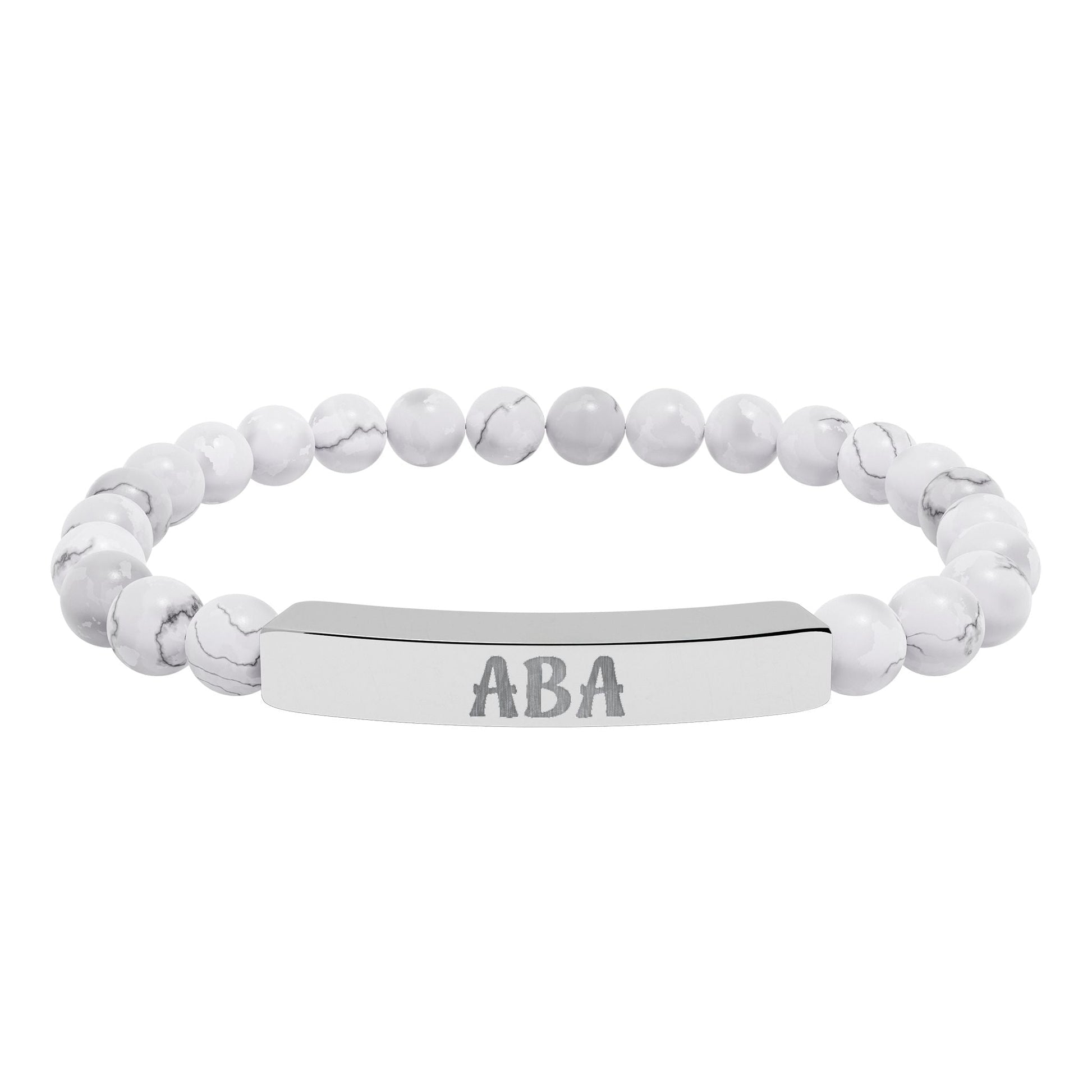 ABA Natural Stone Engraved Bar Bracelet Printify