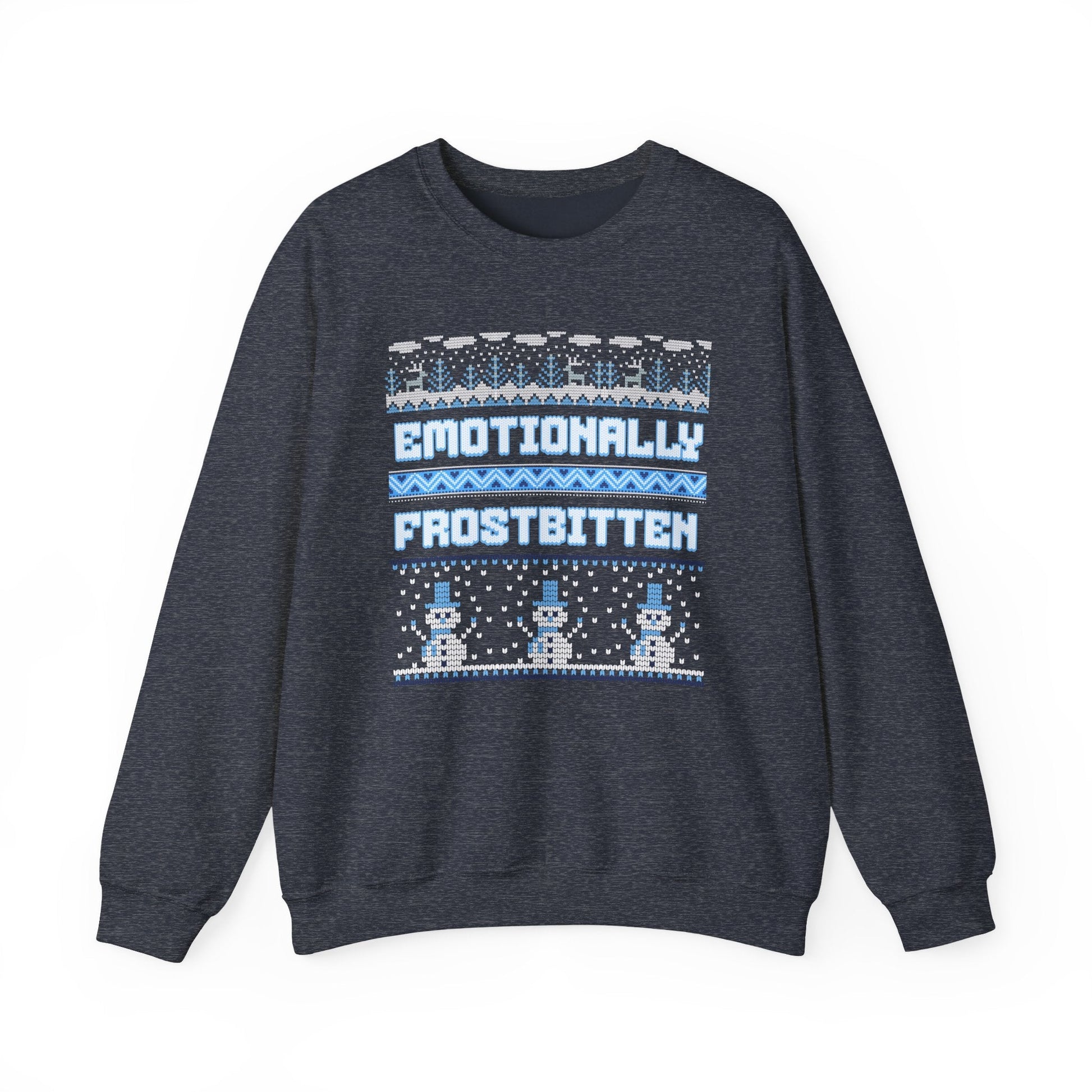 Emotionally Frostbitten Ugly Christmas Crewneck Printify