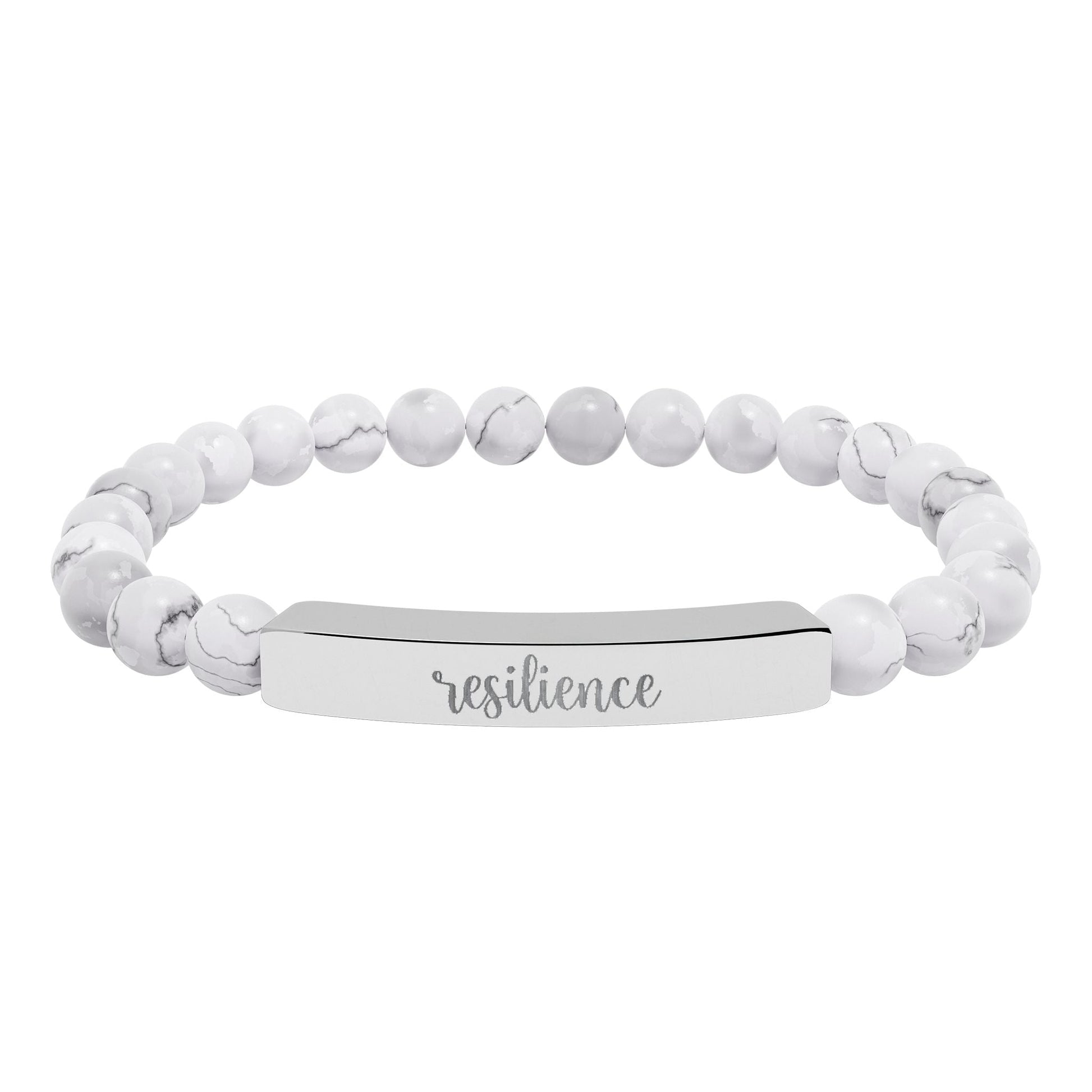 Resilience Natural Stone Engraved Bar Bracelet Printify