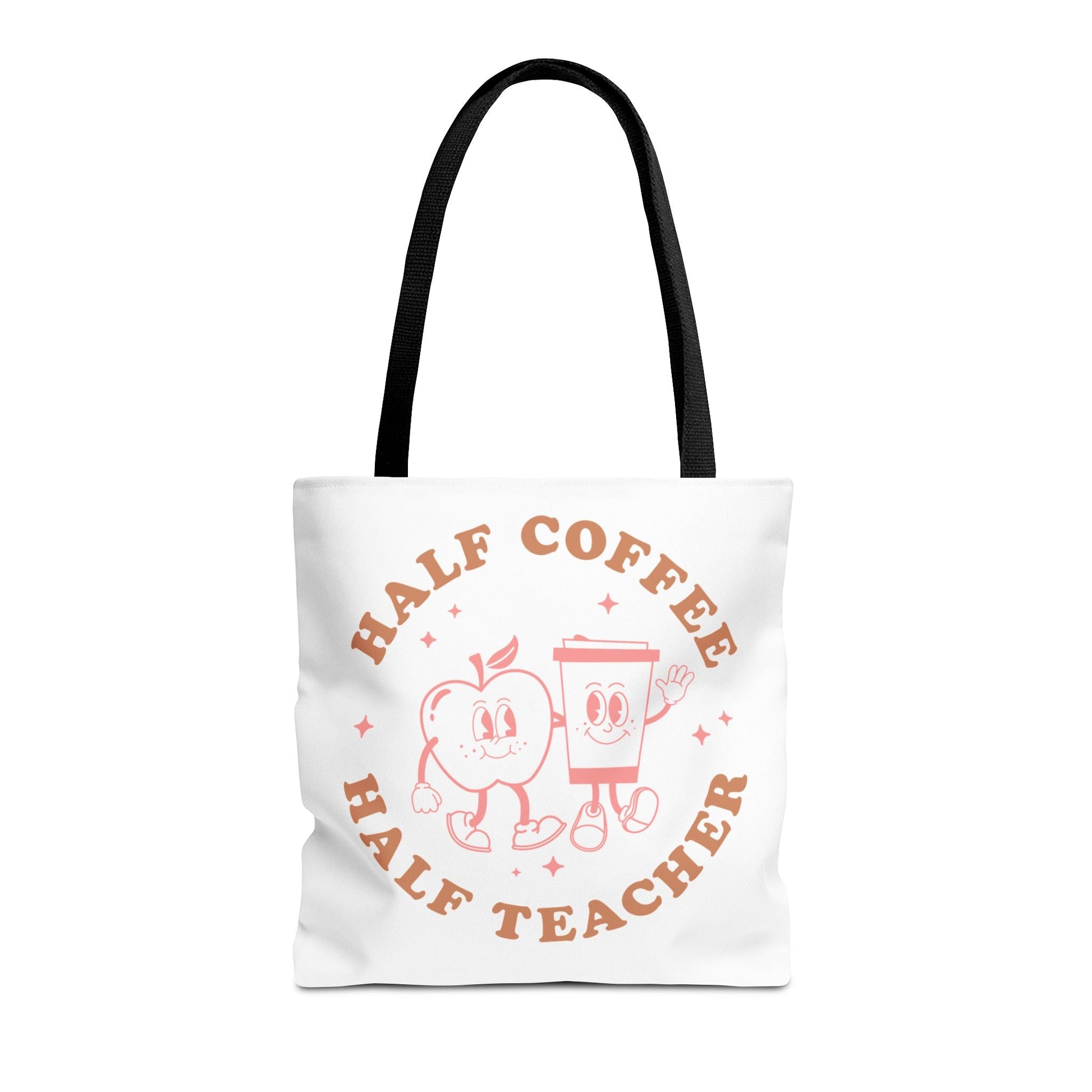 Half Coffee Half Teacher Tote Printify