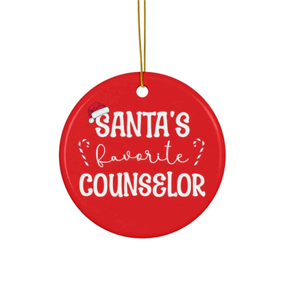 Santa's Favorite Counselor Ornament Printify