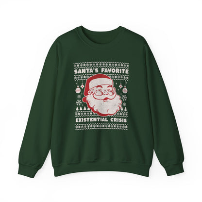 Santa's Favorite Existential Crisis Ugly Christmas Crewneck Printify