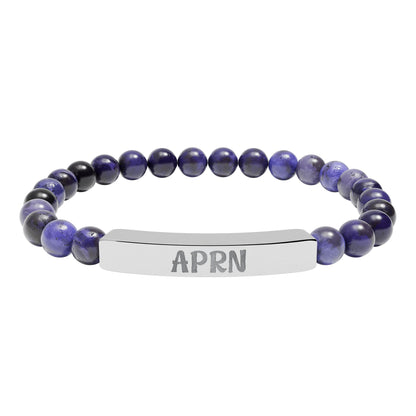 APRN Natural Stone Engraved Bar Bracelet