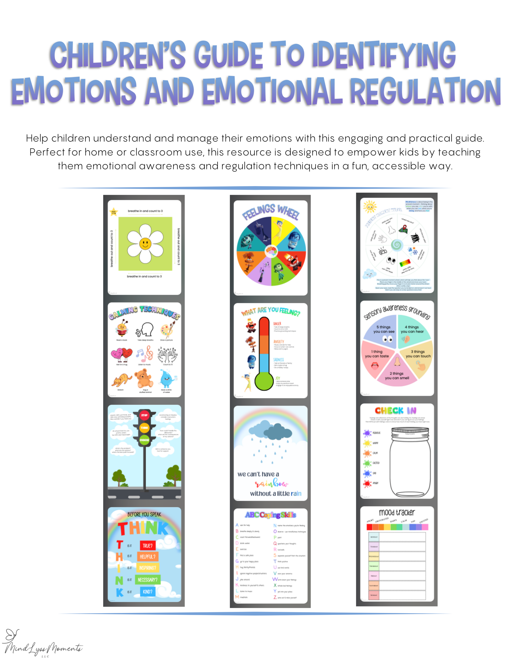 Children's Guide to Identifying Emotions and Emotional Regulation MindLyssMoments