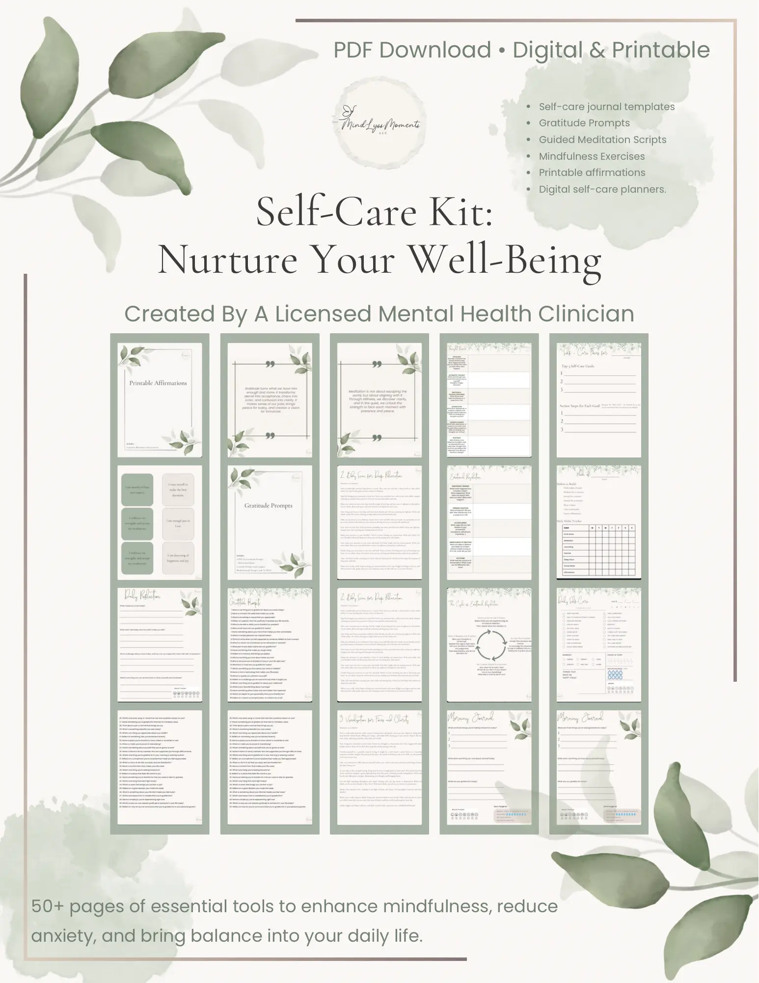 Self-Care Kit: Nurture Your Well-Being MindLyssMoments LLC