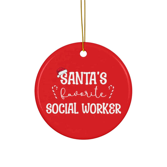 Santa's Favorite Social Worker Ornament Printify