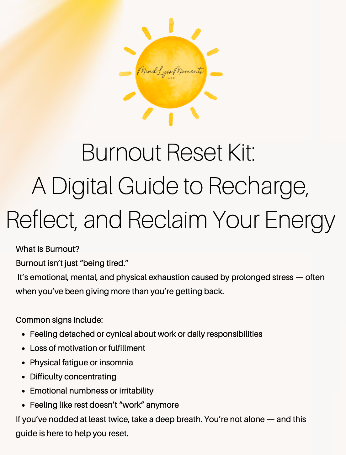 Burnout Reset Kit