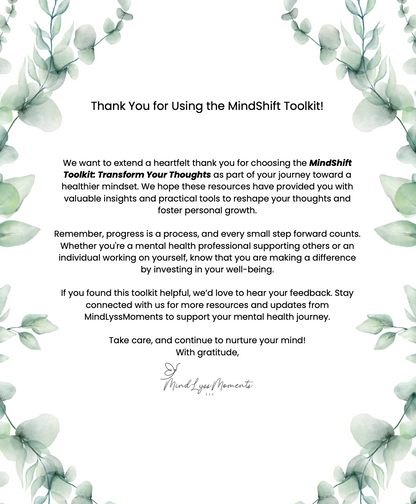 MindShift Toolkit: Transform Your Thoughts